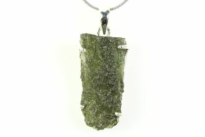 Green Moldavite Tektite Pendant ( g) - Czech Republic #359269